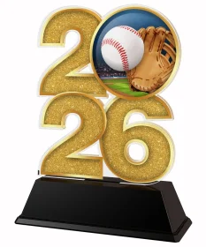 Akrylátová trofej C2026M27 | Baseball Výška cm: 12, Šířka cm: 7.5, zlato