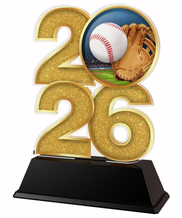 Akrylátová trofej C2026M27 | Baseball Výška cm: 15, Šířka cm: 10, zlato