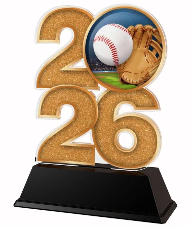 Akrylátová trofej C2026M27 | Baseball Výška cm: 15, Šířka cm: 10, zlato