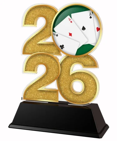 Akrylátová trofej C2026M28 | Karetní hry Výška cm: 12, Šířka cm: 7.5, bronz