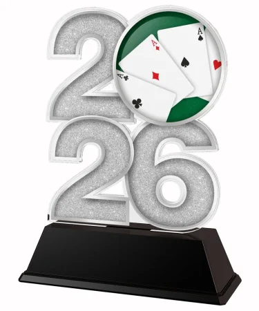 Akrylátová trofej C2026M28 | Karetní hry Výška cm: 12, Šířka cm: 7.5, bronz