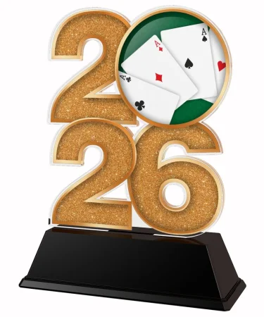 Akrylátová trofej C2026M28 | Karetní hry Výška cm: 12, Šířka cm: 7.5, bronz