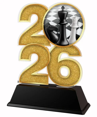 Akrylátová trofej C2026M29 | Šachy Výška cm: 15, Šířka cm: 10, stříbro