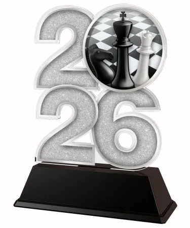 Akrylátová trofej C2026M29 | Šachy Výška cm: 15, Šířka cm: 10, stříbro