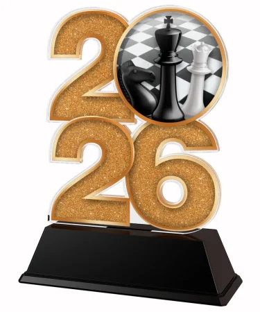 Akrylátová trofej C2026M29 | Šachy Výška cm: 15, Šířka cm: 10, stříbro