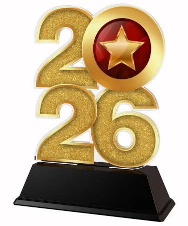 Akrylátová trofej C2026M32 | Univerzální Výška cm: 15, Šířka cm: 10, zlato