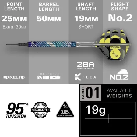 Target - darts Šipky Luke Littler - Edge - 19g