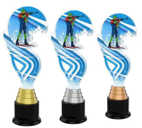 Akrylátová trofej ACTAS0008 | Biatlon Výška cm: 29, Barva: stříbro