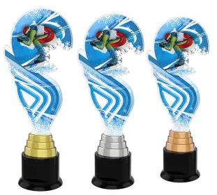 Akrylátová trofej ACTAS0011 | Sjezdové lyžování Výška cm: 29, Barva: stříbro