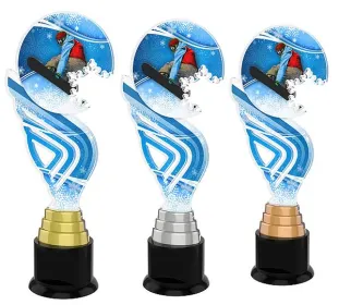 Akrylátová trofej ACTAS0012 | Snowboard Výška cm: 27, Barva: bronz