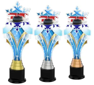 Akrylátová trofej ACTKS0002 | Curling Výška cm: 30, Barva: stříbro