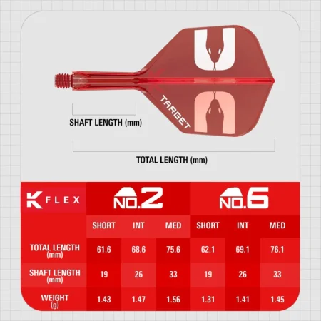 Target - darts Letky K-Flex - Nathan Aspinall - Red - No6 - Midi - Black TRG410598