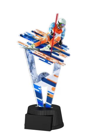 Akrylátová trofej ACUTSN001M07 | Sjezdové lyžování Výška cm: 19, Šířka cm: 9