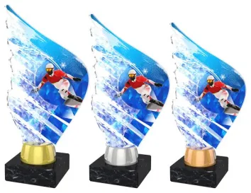 Akrylátová trofej AKEA0001M22 | Snowboard Výška cm: 18,5, Barva: bronz