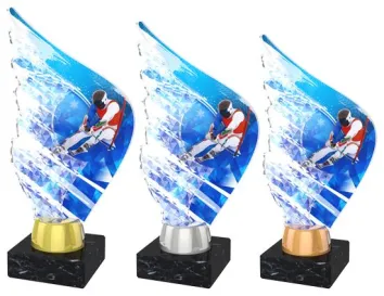 Akrylátová trofej AKEA0001M23 | Sjezdové lyžování Výška cm: 17,5, Barva: zlato