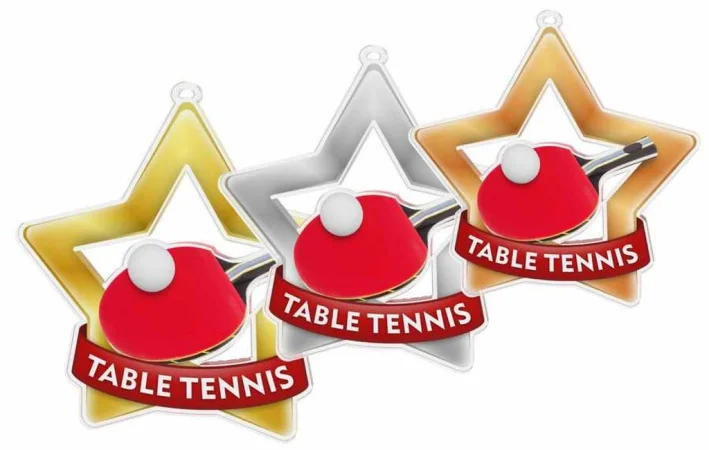 Akrylátová medaile MDASTARM06 | Stolní tenis Stuha: ST5, MD průměr: 6 Barva: Bronz
