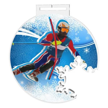 Akrylátová medaile MDAS0024 | Sjezdové lyžování Průměr cm: 8, Stuha: ST7