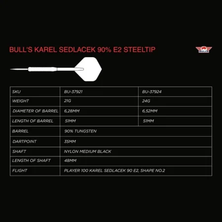 Bull's NL Šipky Steel Karel Sedláček - E2 - 21g