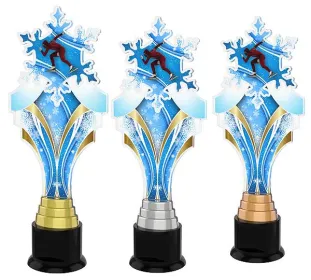 Akrylátová trofej ACTKS0009 | Bruslení Výška cm: 32, Barva: stříbro