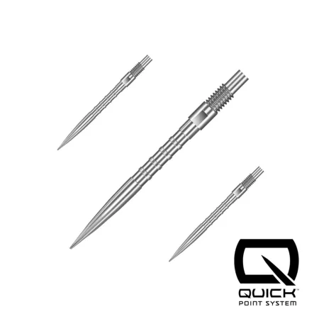 Harrows Kovové hroty - Quick Points - Heavy Metal - Silver - 26 mm