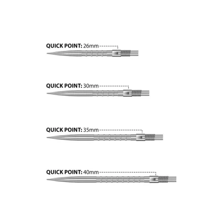 Harrows Kovové hroty - Quick Points - Heavy Metal - Silver - 26 mm