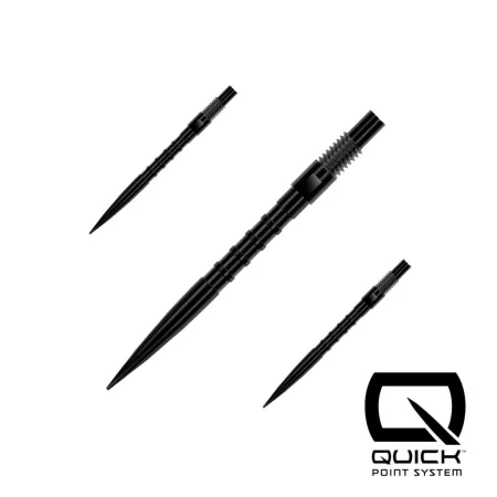 Harrows Kovové hroty - Quick Points - Heavy Metal - Black - 26 mm