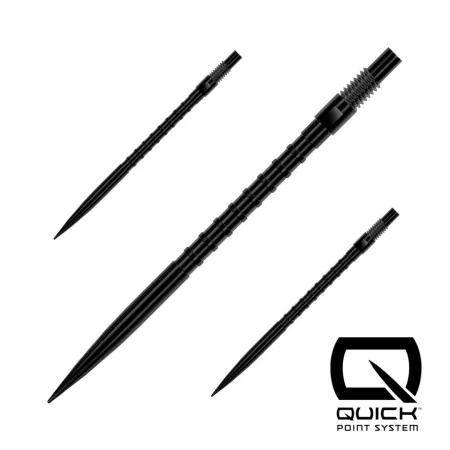 Harrows Kovové hroty - Quick Points - Heavy Metal - Black - 26 mm