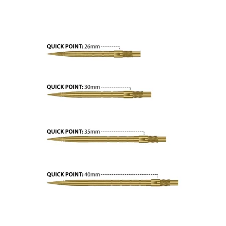 Harrows Kovové hroty - Quick Points - Micro Ridge - Gold - 26 mm