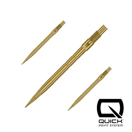 Harrows Kovové hroty - Quick Points - Micro Ridge - Gold - 26 mm