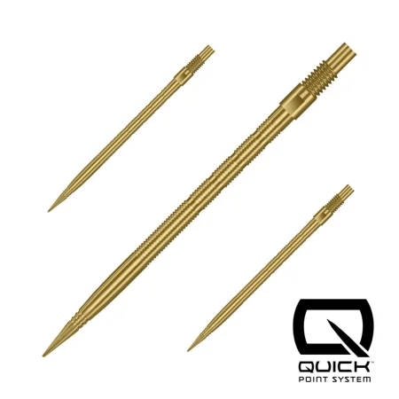 Harrows Kovové hroty - Quick Points - Micro Ridge - Gold - 26 mm