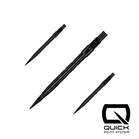 Harrows Kovové hroty - Quick Points - Micro Ridge - Black - 26 mm