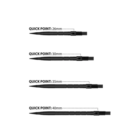 Harrows Kovové hroty - Quick Points - Micro Ridge - Black - 26 mm