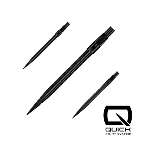 Harrows Kovové hroty - Quick Points - Micro Ridge - Black - 26 mm