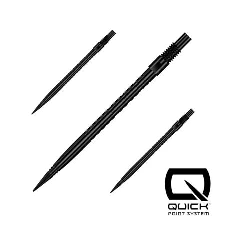 Harrows Kovové hroty - Quick Points - Micro Ridge - Black - 26 mm