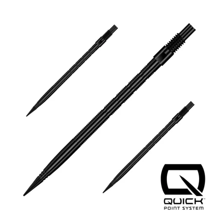 Harrows Kovové hroty - Quick Points - Micro Ridge - Black - 26 mm