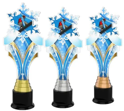 Akrylátová trofej ACTKS0012 | Snowboard Výška cm: 30, Barva: bronz