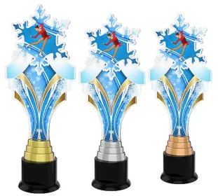 Akrylátová trofej ACTKS0014 | Krasobruslení Výška cm: 28, Barva: stříbro