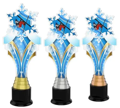 Akrylátová trofej ACTKS0016 | Lyžování Výška cm: 28, Barva: bronz