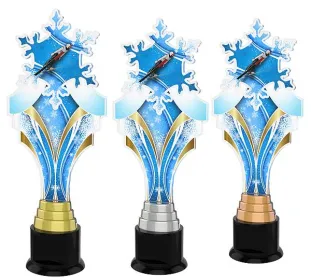 Akrylátová trofej ACTKS0017 | Skoky na lyžích Výška cm: 32, Barva: bronz