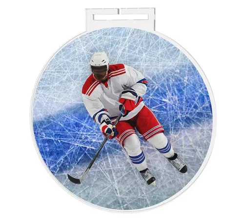 Akrylátová medaile MDAS0030 | Hokej Průměr cm: 8, Stuha: ST13