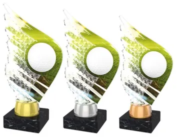 Akrylátová trofej AKEA0001M4 | Golf Výška cm: 18,5, Barva: stříbro