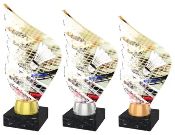 Akrylátová trofej AKEA0001M26 | Badminton Výška cm: 17,5, Barva: bronz