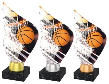 Akrylátová trofej AKEA0001M8 | Basketball Výška cm: 17,5, Barva: zlato