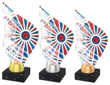 Akrylátová trofej AKEA0001M10 | Šipky Výška cm: 17,5, Barva: stříbro