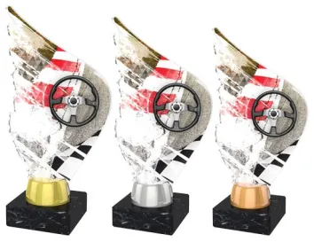 Akrylátová trofej AKEA0001M13 | Motorsport Výška cm: 18,5, Barva: stříbro
