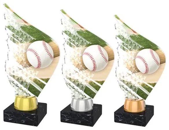 Akrylátová trofej AKEA0001M16 | Baseball Výška cm: 19,5, Barva: stříbro