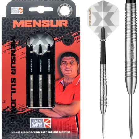 Legend Darts Šipky Steel The Gentle - Mensur Suljovic - Silver - 21g - Výprodej