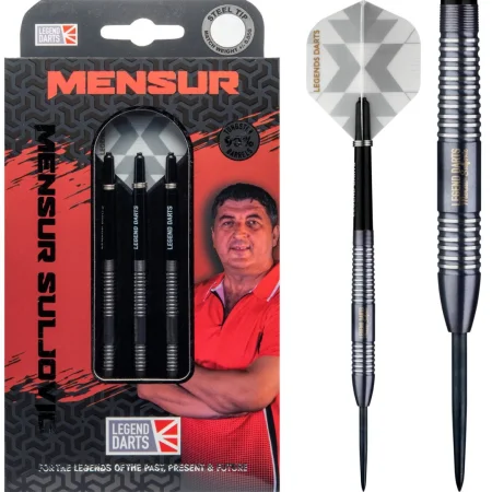 Legend Darts Šipky Steel The Gentle - Mensur Suljovic - Black - 21g - Výprodej