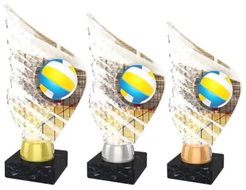 Akrylátová trofej AKEA0001M19 | Volejbal Výška cm: 17,5, Barva: stříbro