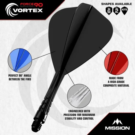 Mission Letky Force 90 Vortex - Kite - Medium - Solid Black F5031